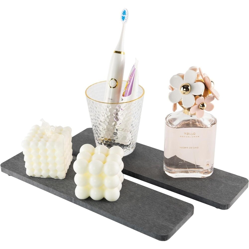 sink Vanity Trays caddy, Kitchen Soap Tray Water Absorbent modern home dark gray
